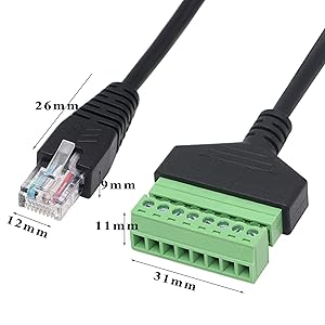 RJ45 Male to 8 Pin Screw Terminal Connector