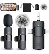 PQRQP 3 in 1 Professional Wireless Lavalier Microphone for iPhone, Android, Camera, Wireless Micr...