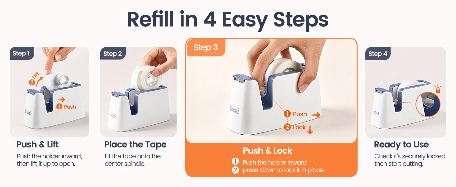tape dispenser desk Refill in 4 Easy Steps