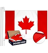 G128 Canada Canadian Flag | 3x6 Ft | Double ToughWeave Series Double Sided Embroidered 210D Poly ...