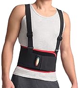 MAXAR Deluxe Back Brace for Work, Removable Suspenders/Straps, Spring Metal Stays, Ideal Support ...