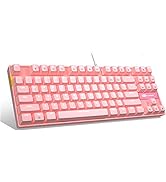 MageGee Mechanical Gaming Keyboard with Red Switch, Compact 87 Keys Wired Computer Keyboard for W...