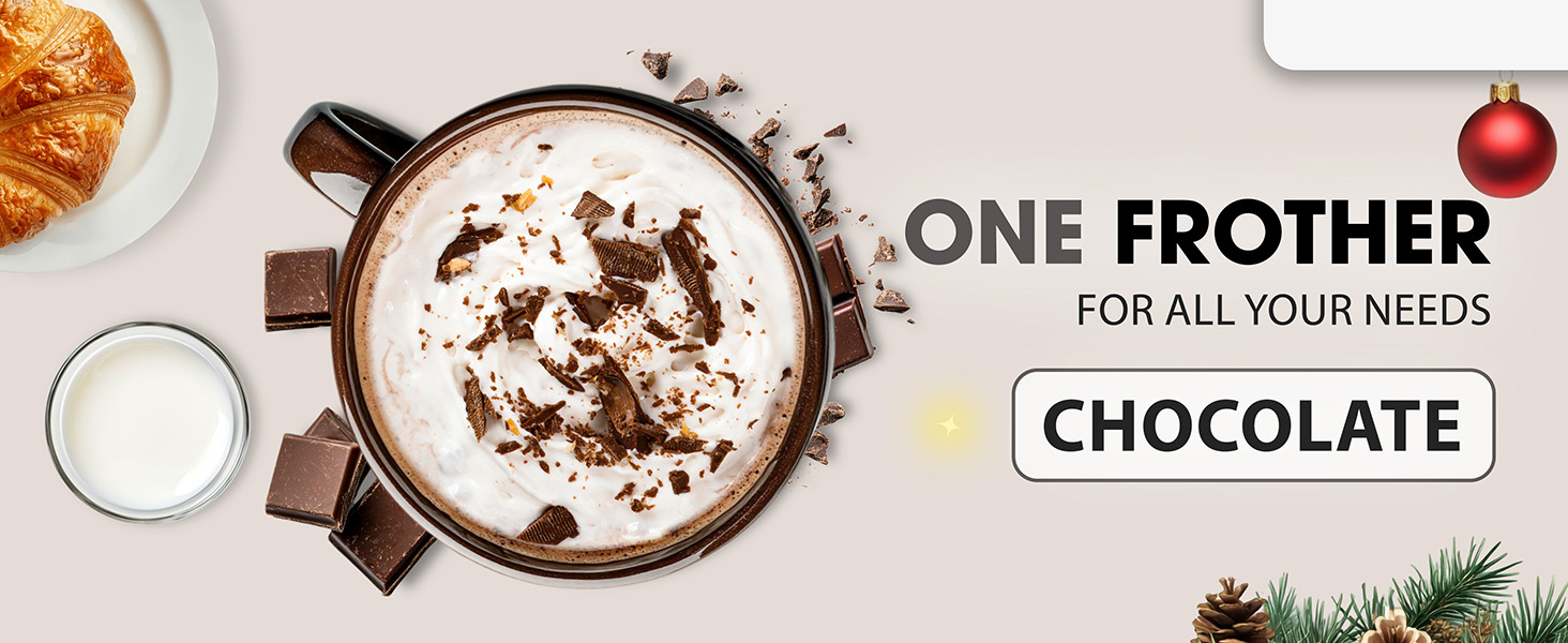 Rechargeable 3-speed milk frother with multiple whisk attachments for lattes, matcha, and coffee