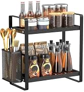 LEMIKKLE Coffee Station Organizer for Counter, Coffee Pods Holder Storage, Wooden Kitchen Counter...