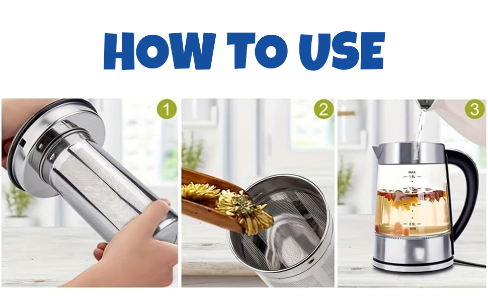 1.8L 1500W, Keep Warm - Removable Infuser, Glass Tea Kettle Hot Water Boiler, BPA Free