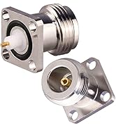 TUOLNK Chassis N Female Jack 4 Hole Panel Mount N Type Coaxial Adapter 17.5mm PCB Solder RF Coaxi...