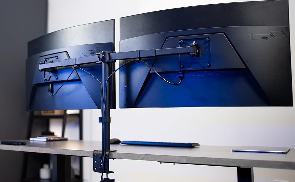 Telescoping Dual Monitor Desk Mount