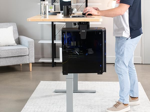 pc mount under desk, adjustable computer holder, cpu wall mount, swivel tower stand, desk pc tray