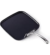 Cooks Standard Nonstick Square Griddle Pan 11 x 11-Inch, Hard Anodized Cookware Griddle Pan, Black