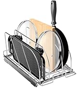 VEVOR Pan and Pot Rack, Expandable Pull Out Under Cabinet Organizer, Cookie Sheet Baking Pans tra...