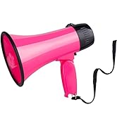 MyMealivos Portable Megaphone Bullhorn 20 Watt Power Megaphone Speaker Voice and Siren/Alarm Mode...