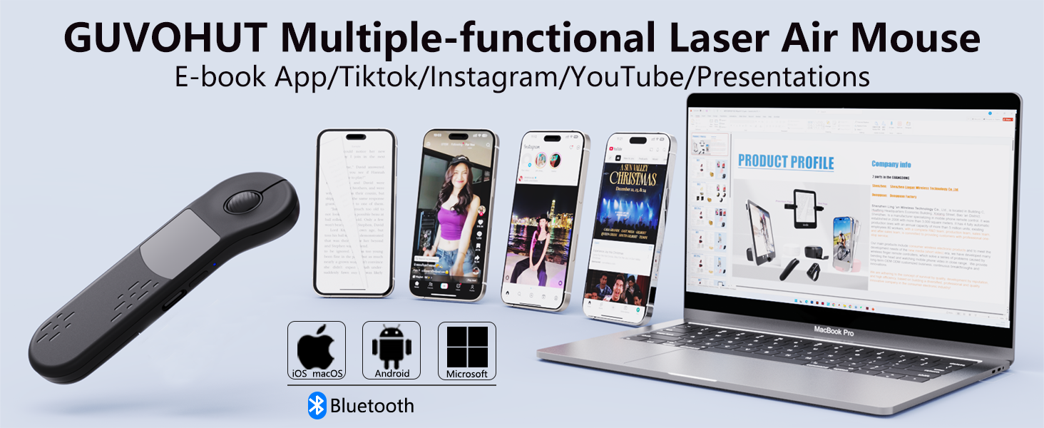 GUVOHUT Multiple-functional Laser Air Mouse