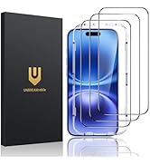 UNBREAKcable 3-Pack Screen Protector for iPhone 16/15, Shatterproof Tempered Glass [Easy Installa...