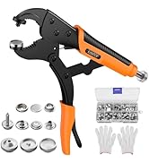 Kamtop Snap Fastener Tool Kit - Adjustable Snap Fastener Plier with 30 Sets Metal Snaps, Snaps Bu...