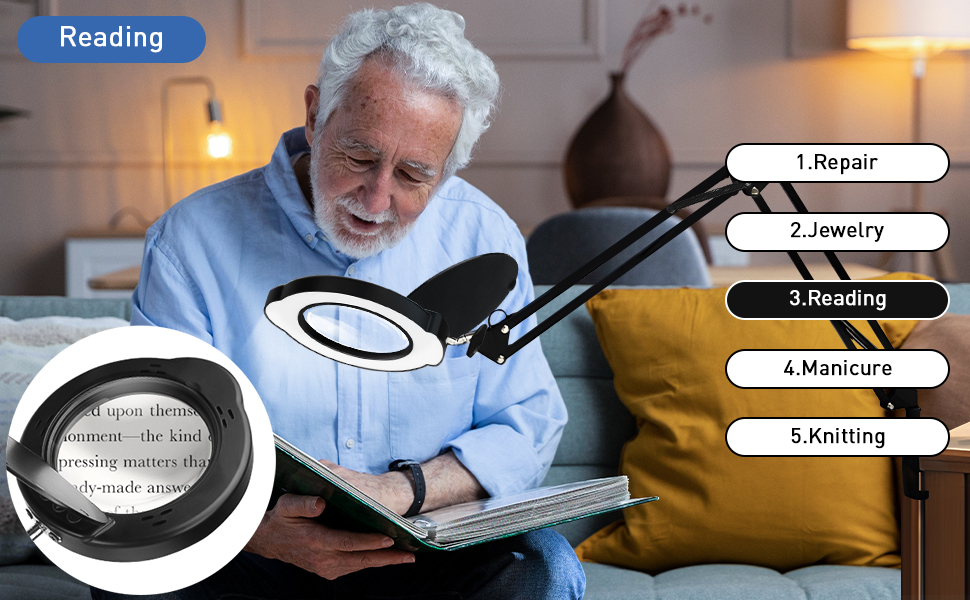 lighted magnifying glass with stand