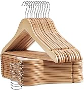 Uinicor Wooden Hangers 20 Pack Slim Coat Hangers for Closet with Smooth Finish,Shirt,Suit,Dress,H...