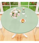 homing Round Fabric Fitted Tablecloth, Elastic Waterproof Oil Proof Table Cloth, Washable Polyest...