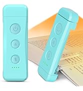 Glocusent USB Rechargeable Book Light for Reading in Bed, Portable Clip-on LED Reading Light, 3 A...
