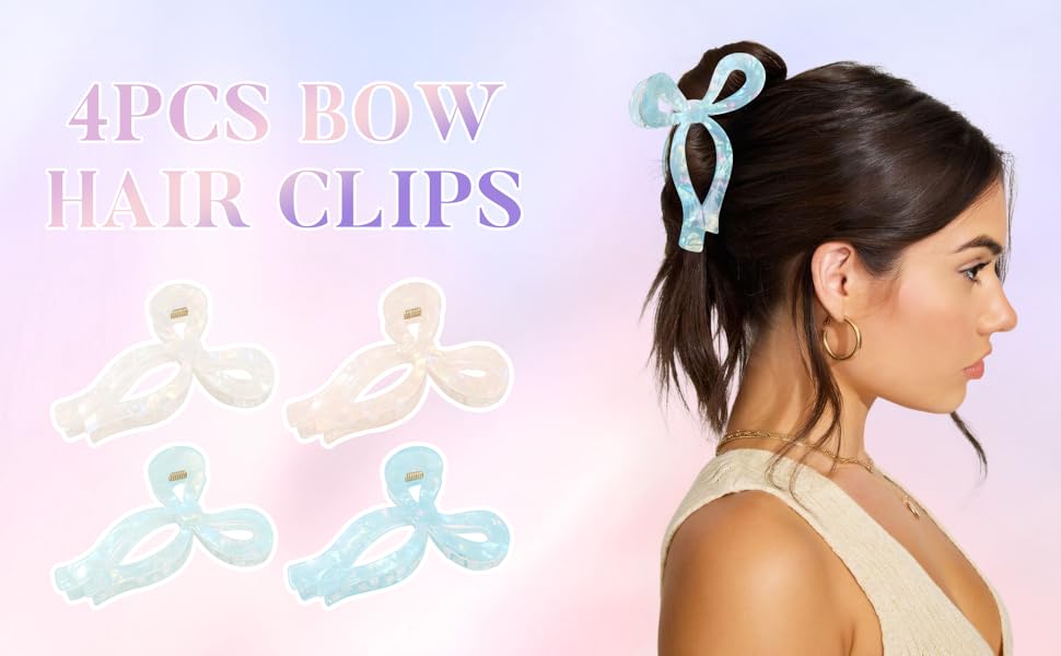 4PCS BOW HAIR CLIPS