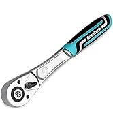DURATECH 1/2-Inch Drive Ratchet, 90-Tooth Quick-release Ratchet Wrench, Drive Ratchet Injection H...