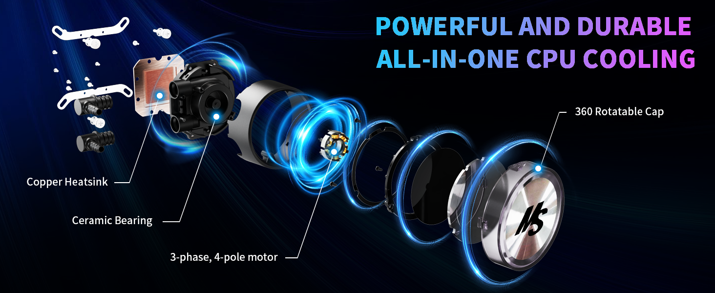 Our aio cpu cooler ensures powerful and durable performance with premium materials