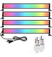 MEIKEE 4 Pack 25W RGBW LED Wall Washer Light, Color Changing LED Strip Light with RF Remote, IP66...