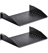 RackPath 2U Cantilever Universal Rack Shelf - 14in Deep – Rackmount Shelf for 19’’ AV/Network Equ...