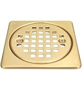4 Inch Shower Drain Cover, Square Floor Drain Cover Replacement, Grille with Removable Cover, Hai...