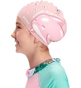 COPOZZ Kids Swim Caps, Silicone Comfy Bathing Cap Swimming Hat for Long and Short Hair