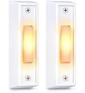 Saillong 2 Pcs Lighted Doorbell Button, Wired Door Bell Push Buttons LED Door Chime, Wall Mounted...