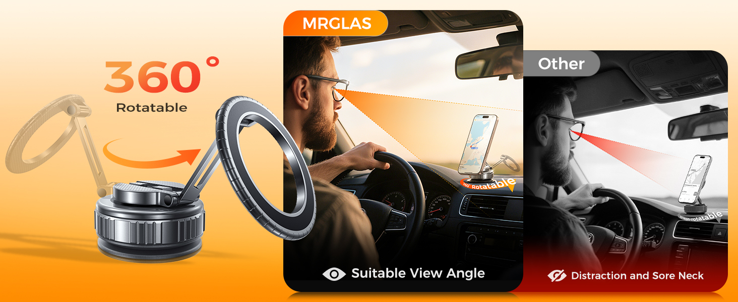 360° Rotation Vacuum Magnetic Phone Holder