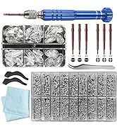 PTSLKHN Eyeglass Repair Kit with Screws, Nose Pads and Eyeglass Screwdriver - 18 Types of Screws ...