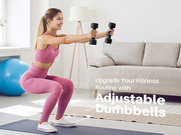 Adjustable Dumbbell Set of 2 Adjustable Weights Dumbbells Set Free Weights Dumbbells Set for Women