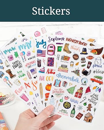 bloom planner stickers hand drawn vintage holiday