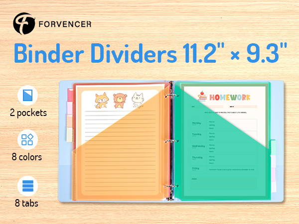 binder dividers with pockets