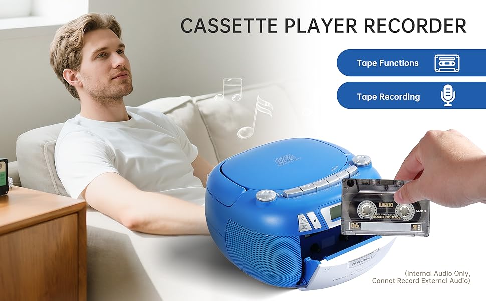 boombox with cassette player, cassette recorder, tape player, retro boombox, radio cassette player
