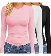 GAYHAY 3 Pack Womens Long Sleeve T Shirts Crew Neck Fall Winter Top 2026 | Soft Stretchy Slim Fit...