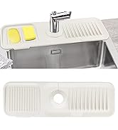 Sink Splash Guard, Silicone Sink Faucet Mat Sink Accessories Faucet Absorbent Mat for Kitchen, Ba...