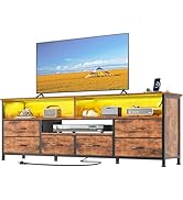 Furologee 63 Inch Entertainment Center,TV Stand for Bedroom for 65 70 Inch TVs, 6 Drawers Dresser...