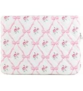 Quilted Laptop Sleeve 13-15.6 Inch Cute Laptop Case Floral Padded Computer Bag Puffy Protective S...