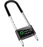 Aurosmart Smart Padlock with Long Adjustable Shackle, Bike U-Lock with Fingerprint, Keypad, App C...