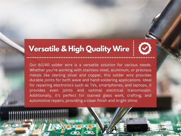Solder Wire with Solder Flux Rosin Core for Electronics Stained Glass Electrical PCB Lead Tin 