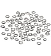 PH PandaHall 200pcs Large Hole Spacer Beads Tibetan Alloy Antique Silver Donut Rondelle Jewelry S...