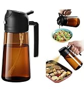 IVKIOMA Oil Sprayer for Cooking 2 in 1, Olive Oil Dispenser for Kitchen Gadgets, 16oz/470ml Premi...