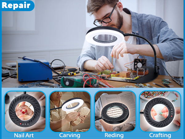 magnifying glass with light