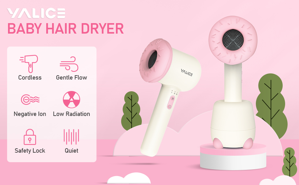 Cordless Kids Hair Dryer K1Pink