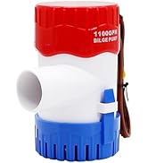 YQMIGU Island Otter Beach 1100 GPH Bilge Pump, Small Size, Portable,12V Battery Operated, Non Sub...