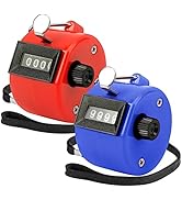KTRIO Pack of 2 Colors Handheld Tally Counter 4-Digit Number Count Clicker Counter, Hand Mechanic...