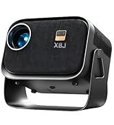 XBJ Portable Projector [Electric Focus &amp; 360° Adjustable &amp; Auto Keystone &amp; Support 1080P] K6 Mini...