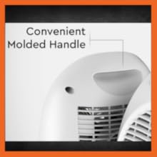 comfort zone portable table space heater has a convenient carry handle to transport